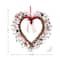 Glitzhome® 17" Patriotic American Berry Heart Wreath